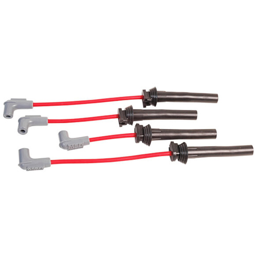 MSD Spark Plug Wires, Rubber, Straight, 8.5mm Dia., Red/Gray Boots, Set