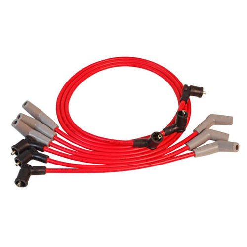 MSD Spark Plug Wires, Super Conductor, Spiral Core, 8.5mm, Red, Coil Pack, Stock Boots, For Ford, V6, Set
