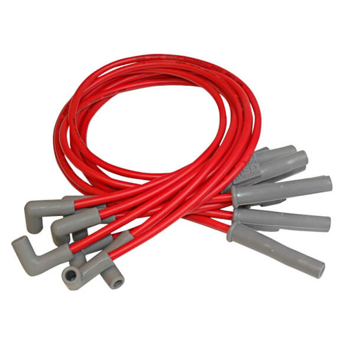MSD Spark Plug Wires, Super Conductor, Spiral Core, 8.5mm, Red, Multi-Angle Boots, For Dodge, 5.9L, V8, Set