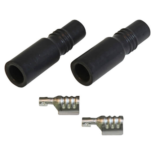 MSD Spark Plug Boot Kit, Replacement, Black, Boot And Terminal, Straight, Pair