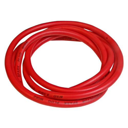 MSD Spark Plug Wire, Super Conductor, Spiral Core, 8.5mm, Red, 6 ft. Length, Each