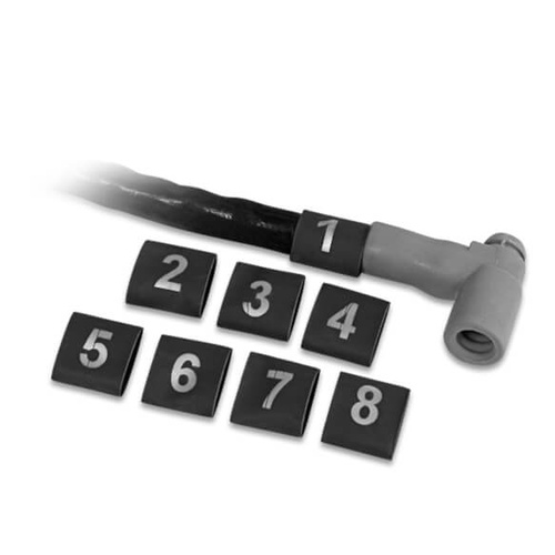 MSD Heat Shrink Tubing, Numbered, Black, Set of 8