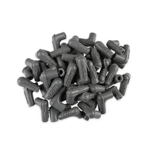MSD Spark Plug Boots, 8.5mm, 90-Degree, Gray Silicone, Set of 50