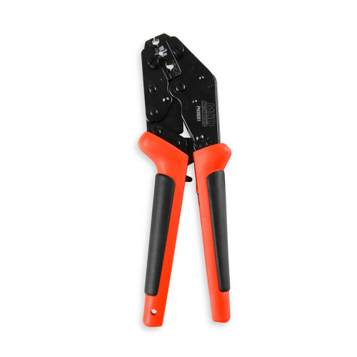 MSD Wire Crimping Tool, Steel, Cushion Handle, Adjustable Ratchet Mechanism, Removable Crimping/Stripping Jaws, Each