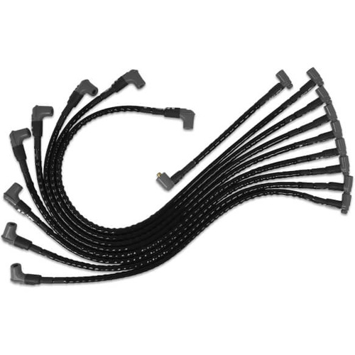 MSD Spark Plug Wires, Silicone, 90 Degree, 8.5mm Dia, Black, Set