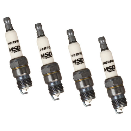 MSD Spark Plug, Standard, Tapered Seat, Iridium, 14mm Thread, 0.4375 Reach, 5/8 Hex, Set of 4