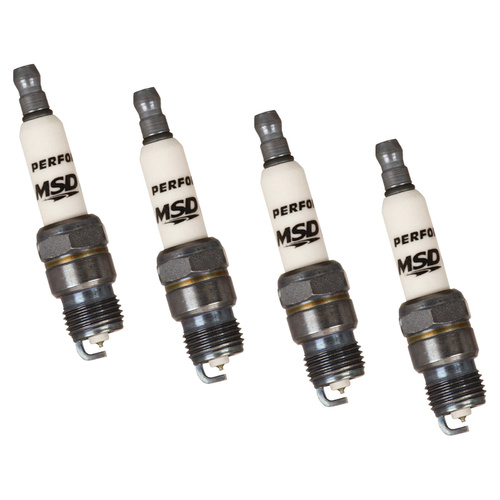 MSD Spark Plug, Standard, Tapered Seat, Iridium, 14mm Thread, 0.4375 Reach, 5/8 Hex, Set of 4