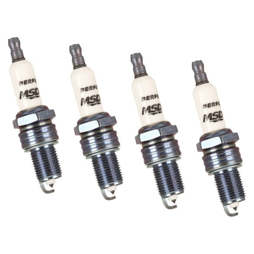 MSD Spark Plug, Standard, Gasket Seat, Iridium, 14mm Thread, 0.7500 Reach, 13/16 Hex, Set of 4