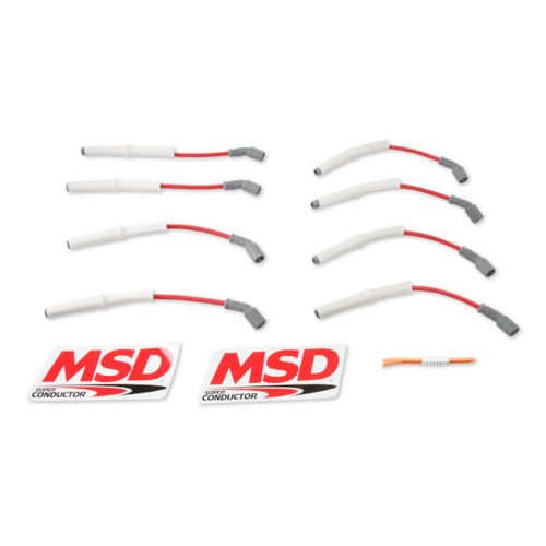 MSD Spark Plug Wires, Copper, Silicone, Multi-Angle, 8.5mm Dia, Red, GM LS Engines, Set