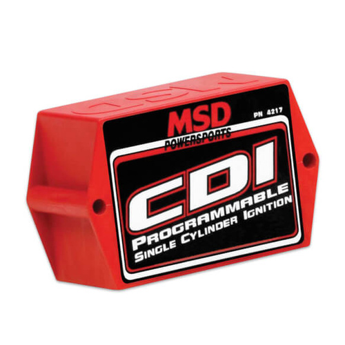 MSD Ignition Box, CDI, Digital, Programmable Timing Curve, Rev Limiters, Red, Single Cylinder, Each
