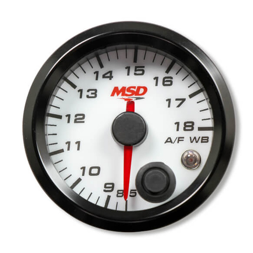 MSD Air Fuel Gauge, 2-1/16in. Standalone Wideband Air/Fuel Gauge, White Face
