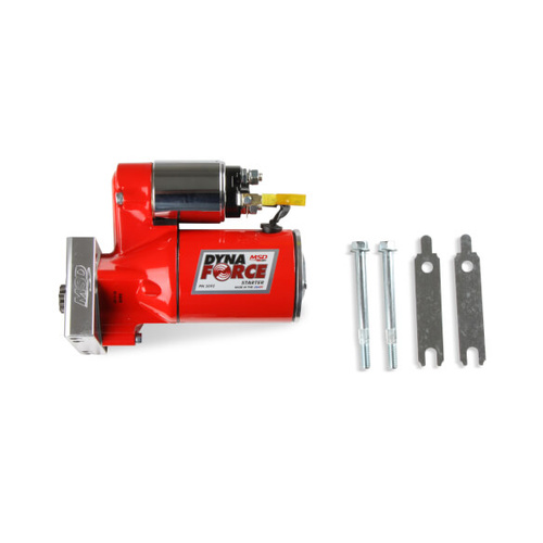 MSD Starter, DynaForce, Mini, Red Powdercoated, 3.4HP, For Chevrolet, Small Block/Big Block, Inline Bolt Pattern, Each