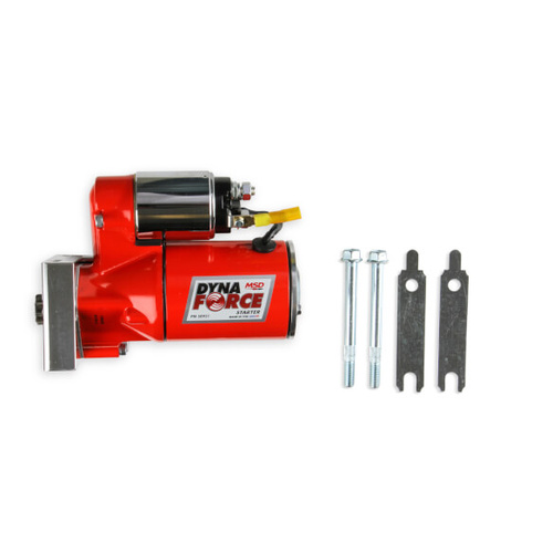 MSD Starter, DynaForce, Mini, Red Powdercoated, For Chevrolet, Small Block/Big Block, Staggered Bolt Pattern, Each