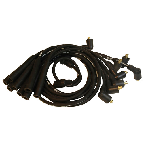 MSD Spark Plug Wires, Street Fire, 8.0mm, Black, Straight Boots, Socket Cap, For Ford, 302-351C 429-460, Set