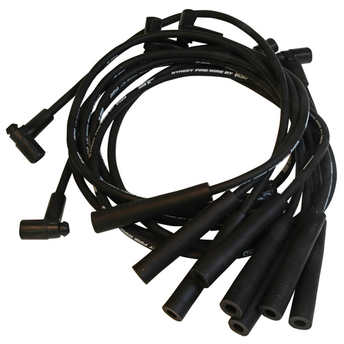 MSD Spark Plug Wires, Street Fire, 8.0mm, Black, Straight Boots, HEI, B/Block, For Buick/For Chevrolet, For Pontiac, For Oldsmobile/For GMC, V-8, Set