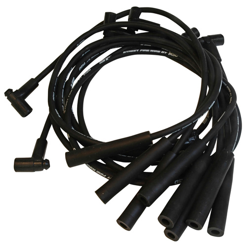 MSD Spark Plug Wires, Street Fire, 8.0mm, Black, Straight Boots, HEI, B/Block,  For Buick/For Chevrolet, For Pontiac, For Oldsmobile/For GMC, V-8, Set