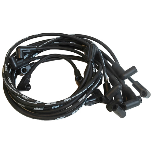 MSD Spark Plug Wires, Street Fire, 8.0mm, Black, 90 Degree Boots, For Chevrolet, 5.0/5.7L, Set