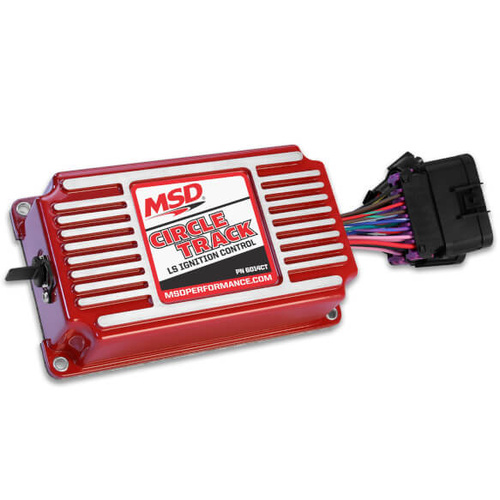 MSD Timing Controllers, Electronic, Circle Track LS Ignition Controls, Digital, Programmable, Red Powdercoated, For Chevrolet, Small Block LS, Each