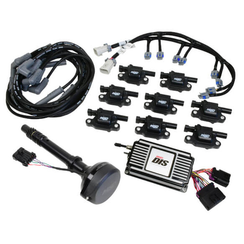 MSD Direct Ignition System, DIS, Black, Cam Sync, Coils, Ignition Box, For Chevrolet Small/Big Block, Kit