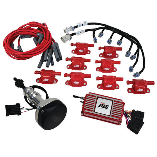 MSD Direct Ignition System, DIS, Red, Cam Sync, Coils, Ignition Box, For Ford 289/302, Kit