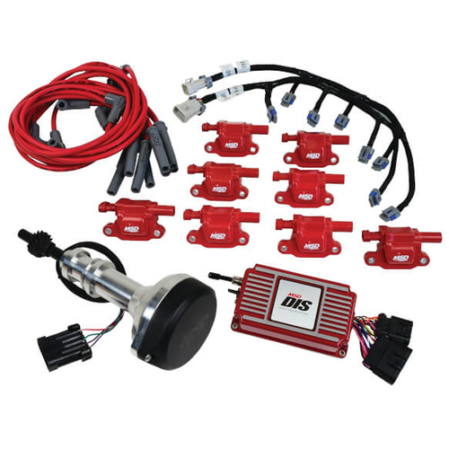 MSD Direct Ignition System, DIS, Red, Cam Sync, Coils, Ignition Box, For Ford 351W, Kit