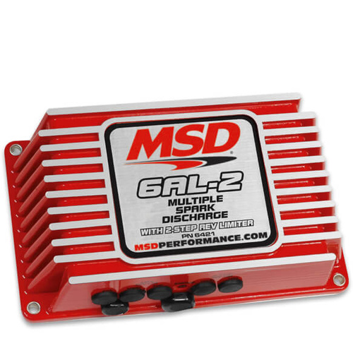 MSD Ignition Box, 6AL-2, Digital CD, with Rev Limiter, Red, Each