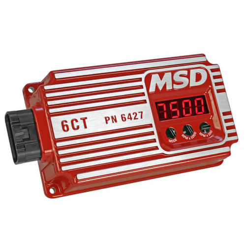 MSD Ignition Box, Digital 6CT, Capacitive Discharge, Adjustable Rev Limiter, Start Retard, Red, Universal, Electronic, Each