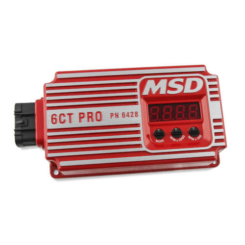 MSD Ignition Box, Digital 6CT, Circle Track, Capacitive Discharge, Adjustable Rev Limiter, Start Retard, Red, Universal, Electronic, Each
