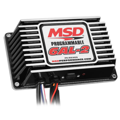 MSD Ignition Boxes, Programmable Digital 6AL-2 Ignition Boxes, Capacitive Discharge, Digital, Rev Limiter, One-stage Timing Retard, 12 - 18 V, Black,