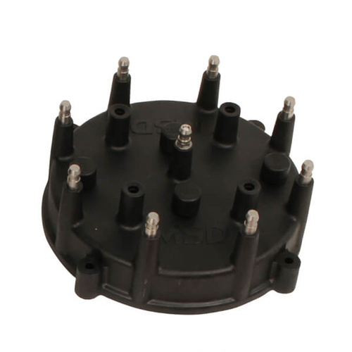 MSD Distributor Cap, Male/HEI-Style, Black, Screw-Down, Billet, Pro-Billet, V8, Each