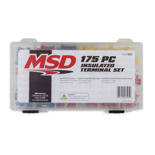 MSD Wiring Connectors, Insulated Terminal Assortment, Solderless, Case, Set of 175