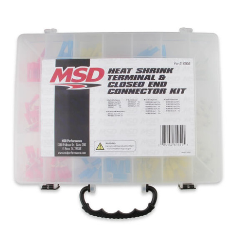 MSD Wiring Connectors, Heat Shrink Terminals, Solderless, Case, Set of 165