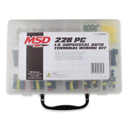 MSD Wiring Connectors, Superseal, Quick-disconnect, Plastic, Black, Set of 228