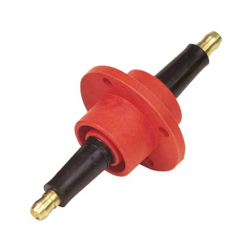 MSD Firewall Feed-Thru, Coil Wire, Rynite, Red/Black, Male HEI Post, 1.0 in. Hole Required, Each