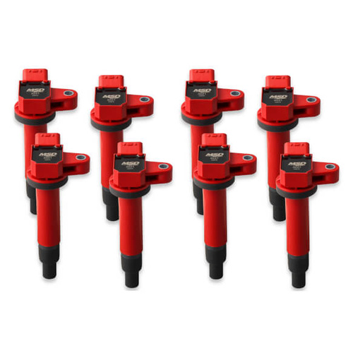 MSD Ignition Coil, Blaster, Coil Pack Style, Square, Red, For Lexus, For Toyota, 4.7L, Set of 8
