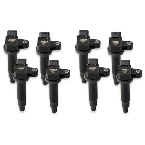 MSD Ignition Coil, Blaster, Coil Pack Style, Square, Black, For Lexus, For Toyota, 4.7L, Set of 8