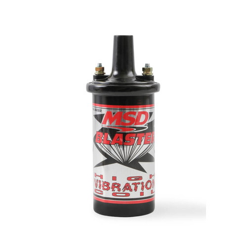 MSD Ignition Coil, Blaster Series, Canister Style, High Vibration, Black, Each