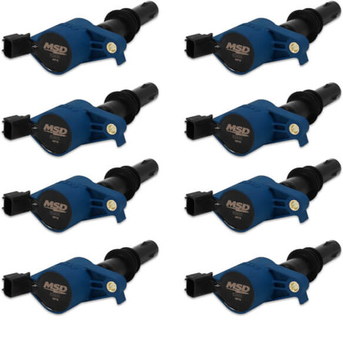 MSD Ignition Coil, 2004-2008 For Ford 4.6L/5.4L 3-Valve Engines, Blue, Set of 8