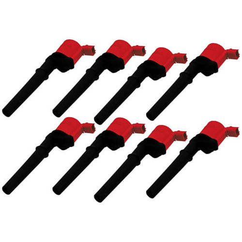 MSD Ignition Coil, 1999-2014 For Ford 4.6L/5.4L 4-Valve Engines, Red, Set of 8