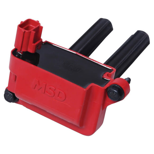 MSD Ignition Coil, Blaster, Coil Pack Style, Square, Red, For Chrysler, For Dodge, 5.7L Hemi, 6.1L Hemi, Each