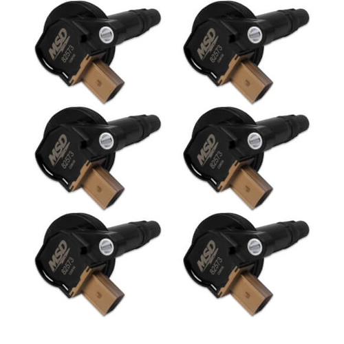 MSD Ignition Coil, Direct Replacement, Black, Tan Connector, For Ford, 3.5L, Ecoboost, Set of 6