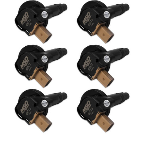 MSD Ignition Coil, Direct Replacement, Black, Tan Connector, For Ford, 3.5L, Ecoboost, Set of 6