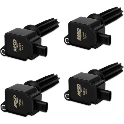 MSD Ignition Coil, Direct Replacement, Black, For Ford, 2.0/2.3L, Ecoboost, Set of 4