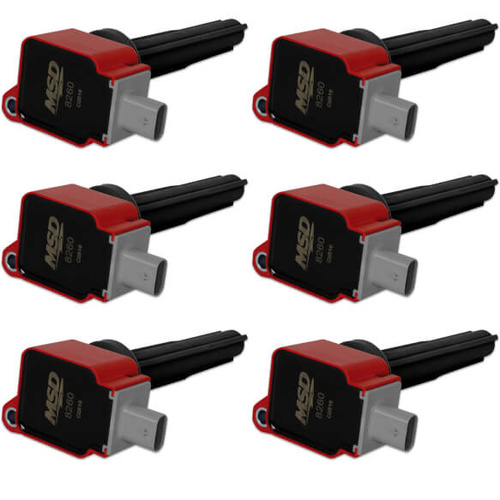 MSD Ignition Coil, Direct Replacement, Red, For Ford, 2.7L, Ecoboost, Set of 6
