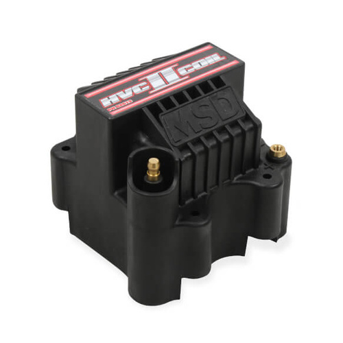 MSD Ignition Coil, HVC-2, U-core, Square, Epoxy, Black, 45, 000 V, for Drag Racing Applications Only, Each