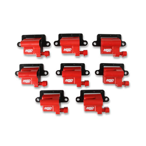 MSD Ignition Coil, Blaster LS Series 1999-2007 GM L-Series Truck Engines, Red, Set of 8