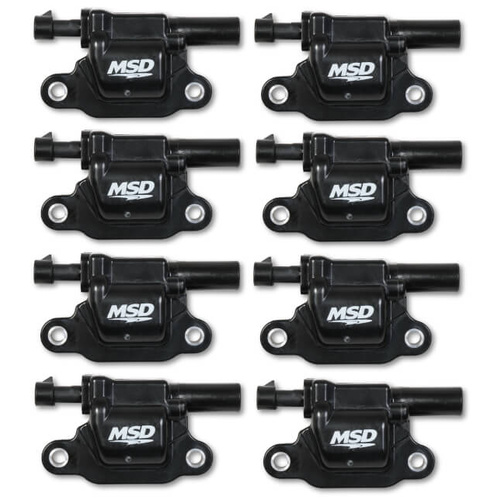 MSD Ignition Coil, Blaster OEM, Coil Pack, Epoxy, Female/Socket, Black, Square, For Cadillac, For Chevrolet, For GMC, Set of 8