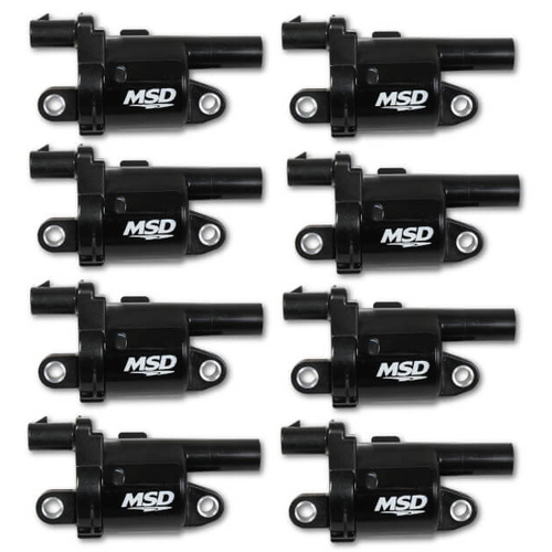 MSD Ignition Coil, Blaster OEM, Coil Pack, Epoxy, Female/Socket, Black, Round, For Cadillac, For Chevrolet, For GMC, Set of 8