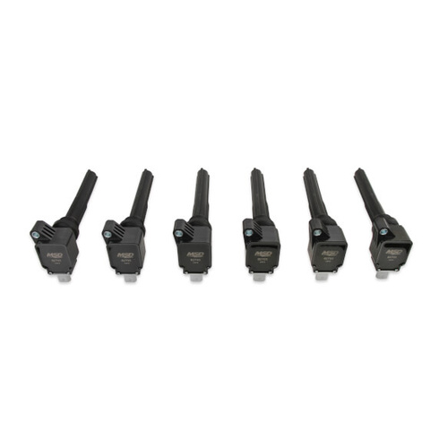 MSD Ignition Coil, Blaster OEM, Coil Pack, Epoxy, Female/Socket, Black, Rectangular, For Ford, Set of 6