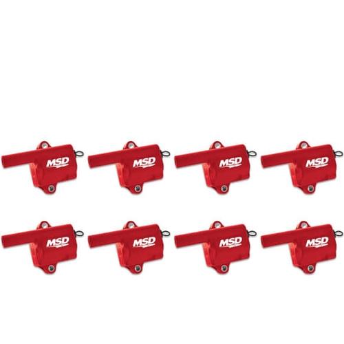 MSD Ignition Coil, Pro Power Series 1999-2006 GM LS Truck Style, Red, Set of 8